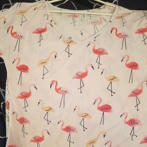 Tickled Teal Flamingo 1x Shirt
